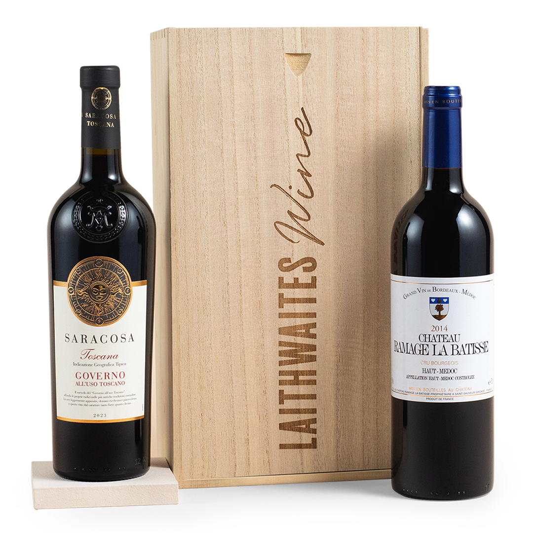 Luxury Red Wine Duo in Wooden Gift Box - Free Delivery* Luxury Red Wine Duo in Wooden Gift Box - Free Delivery*