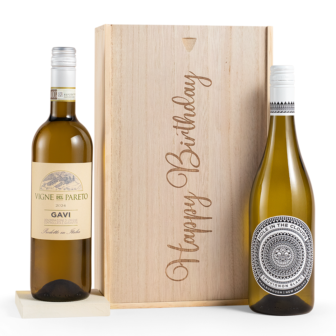 Happy Birthday White Wine Gift Duo