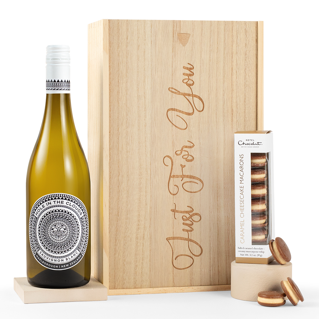 Hotel Chocolat Macarons & New Zealand Sauvignon Blanc Gift Set - Free Delivery* Hotel Chocolat Macarons & New Zealand Sauvignon Blanc Gift Set - Free Delivery*